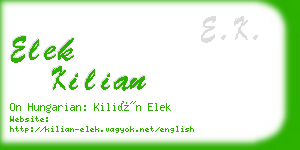 elek kilian business card